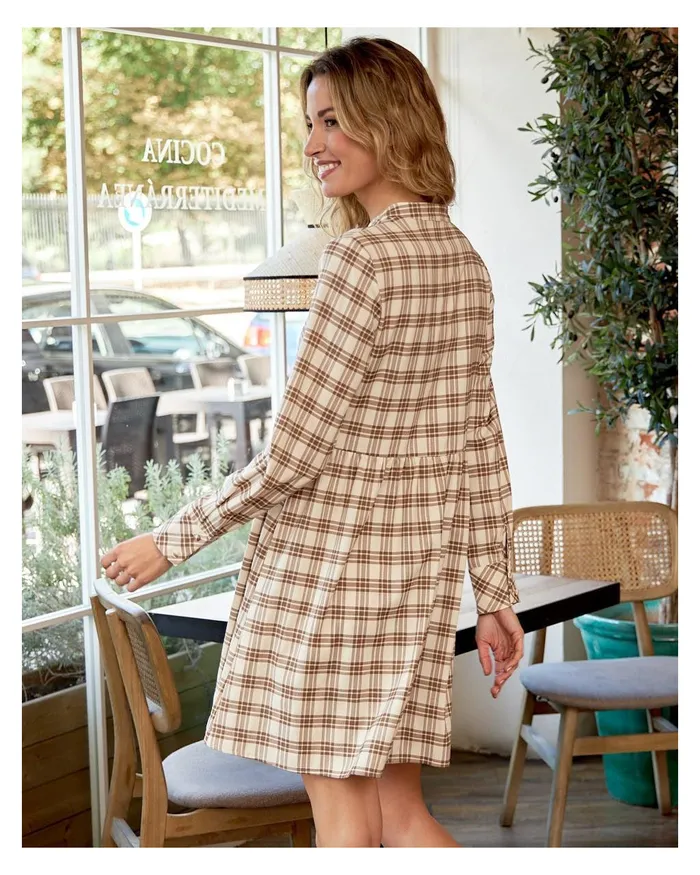 Polin Et Moi Camellia Check Print Dress Raw Women Dresses And Jumpsuits Polin Et Moi Camellia Check Print Dress Raw Women Dresses And Jumpsuits