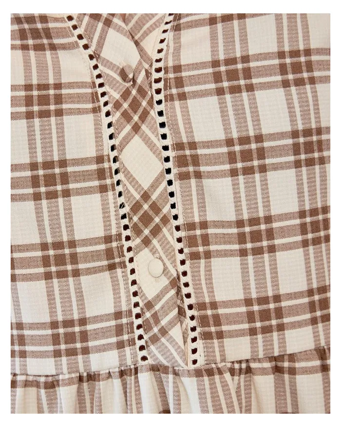 Polin Et Moi Camellia Check Print Dress Raw Women Dresses And Jumpsuits Polin Et Moi Camellia Check Print Dress Raw Women Dresses And Jumpsuits
