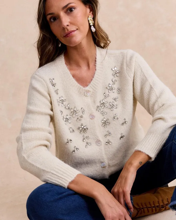 Polin Et Moi Cardigan Stones Talia Raw Women Knitted Polin Et Moi Cardigan Stones Talia Raw Women Knitted