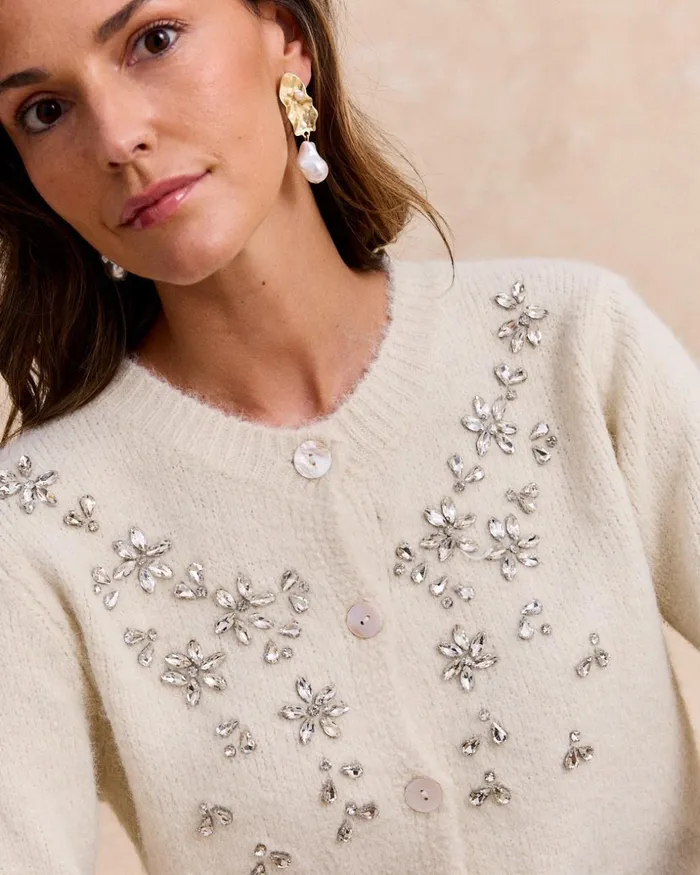 Polin Et Moi Cardigan Stones Talia Raw Women Knitted Polin Et Moi Cardigan Stones Talia Raw Women Knitted