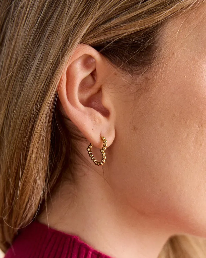 Polin Et Moi Corina Heart Earring Gold Women Jewelry