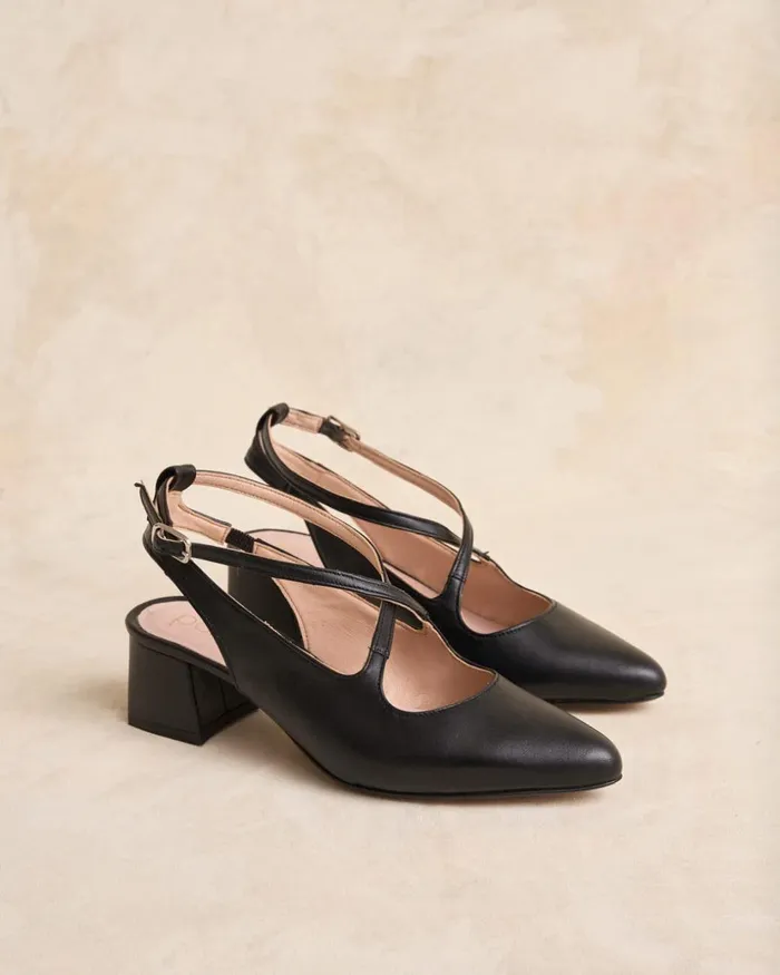 Polin Et Moi Iria Slingback Shoe Black Women Heels