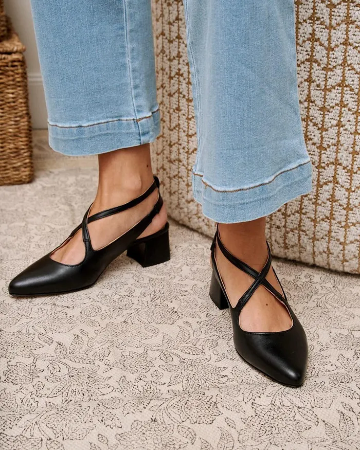 Polin Et Moi Iria Slingback Shoe Black Women Heels