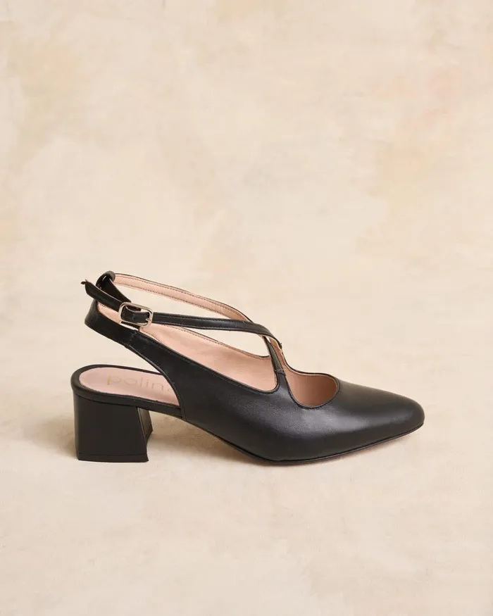 Polin Et Moi Iria Slingback Shoe Black Women Heels
