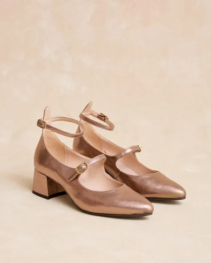 Polin Et Moi Mary Jane Double Corvina Bronze Women Heels Polin Et Moi Mary Jane Double Corvina Bronze Women Heels