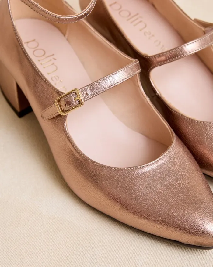 Polin Et Moi Mary Jane Double Corvina Bronze Women Heels Polin Et Moi Mary Jane Double Corvina Bronze Women Heels