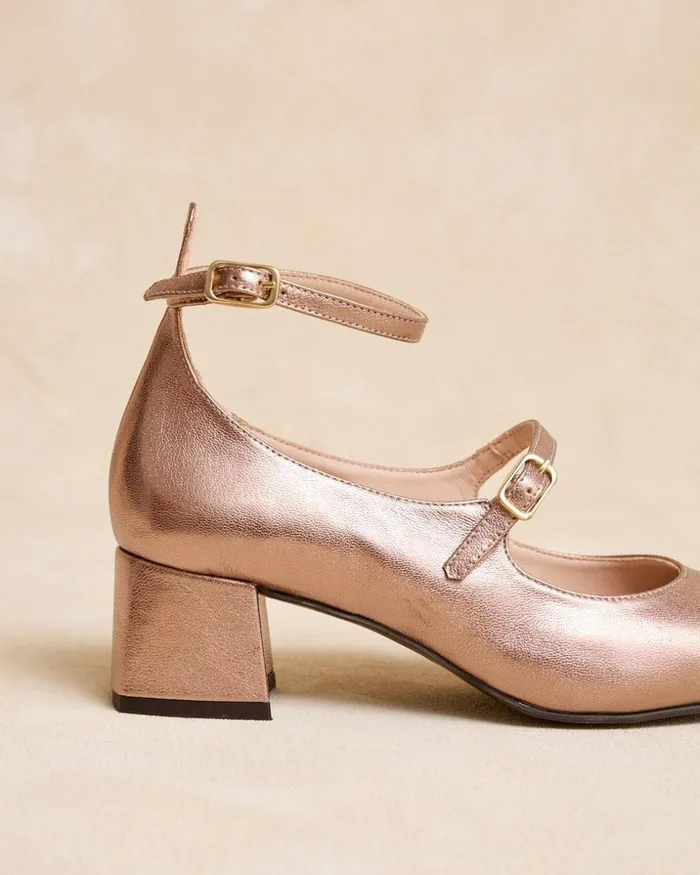Polin Et Moi Mary Jane Double Corvina Bronze Women Heels Polin Et Moi Mary Jane Double Corvina Bronze Women Heels