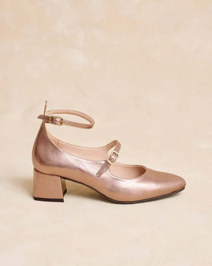 Polin Et Moi Mary Jane Double Corvina Bronze Women Heels Polin Et Moi Mary Jane Double Corvina Bronze Women Heels