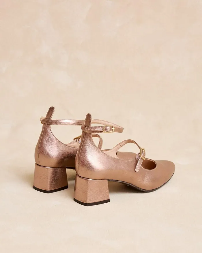 Polin Et Moi Mary Jane Double Corvina Bronze Women Heels Polin Et Moi Mary Jane Double Corvina Bronze Women Heels
