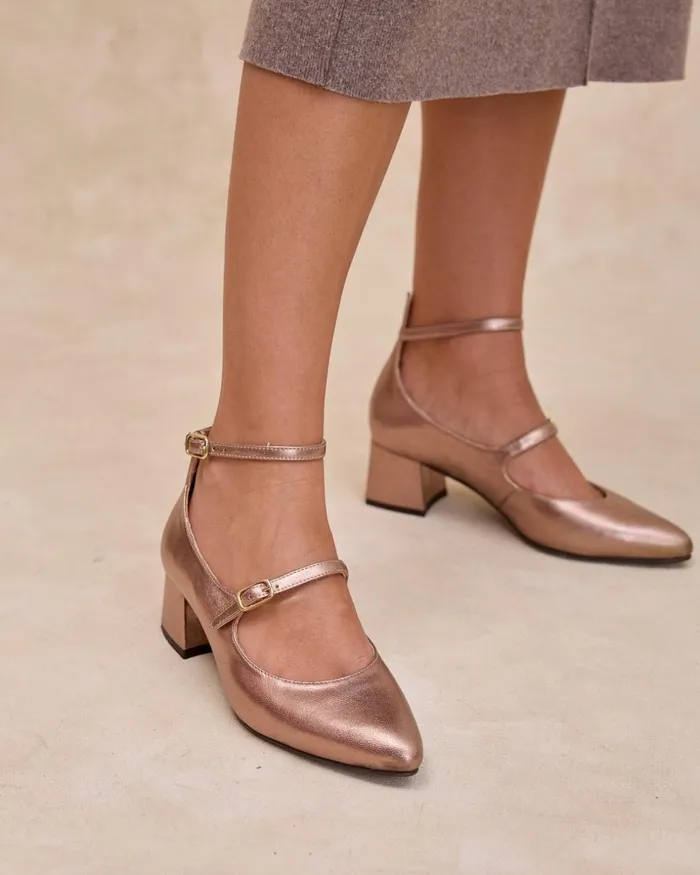 Polin Et Moi Mary Jane Double Corvina Bronze Women Heels Polin Et Moi Mary Jane Double Corvina Bronze Women Heels
