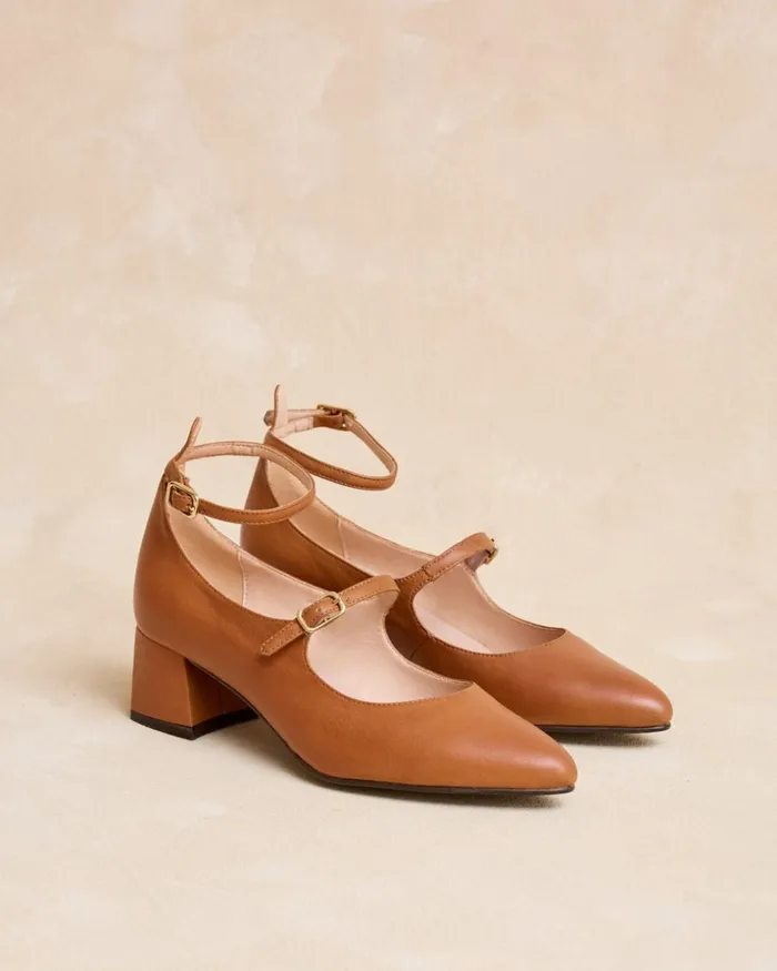 Polin Et Moi Mary Jane Leather Poplin Leather Women Heels Polin Et Moi Mary Jane Leather Poplin Leather Women Heels