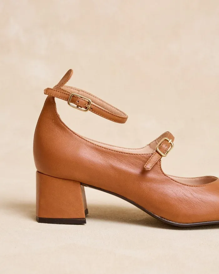 Polin Et Moi Mary Jane Leather Poplin Leather Women Heels Polin Et Moi Mary Jane Leather Poplin Leather Women Heels
