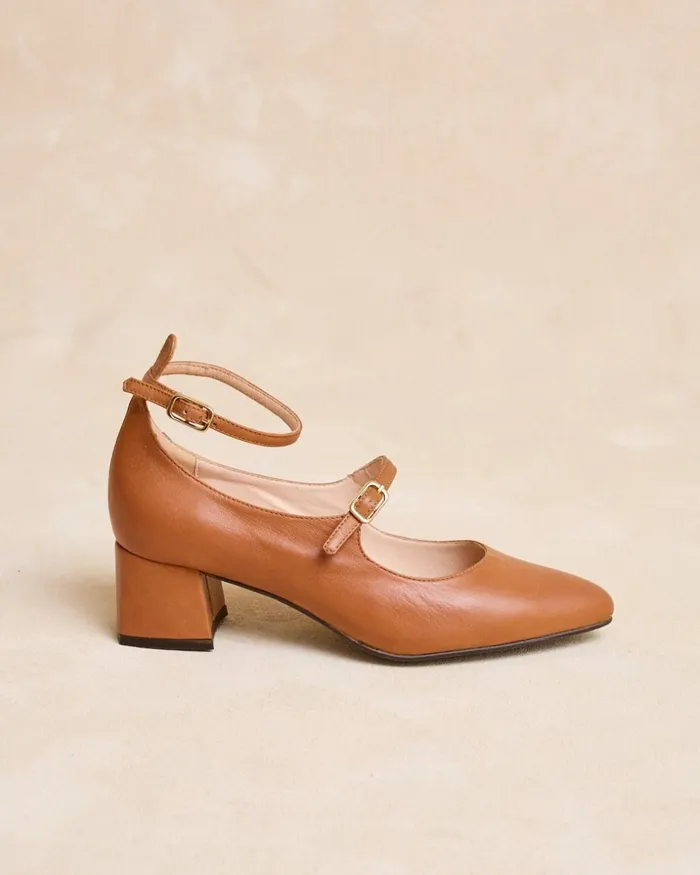 Polin Et Moi Mary Jane Leather Poplin Leather Women Heels Polin Et Moi Mary Jane Leather Poplin Leather Women Heels