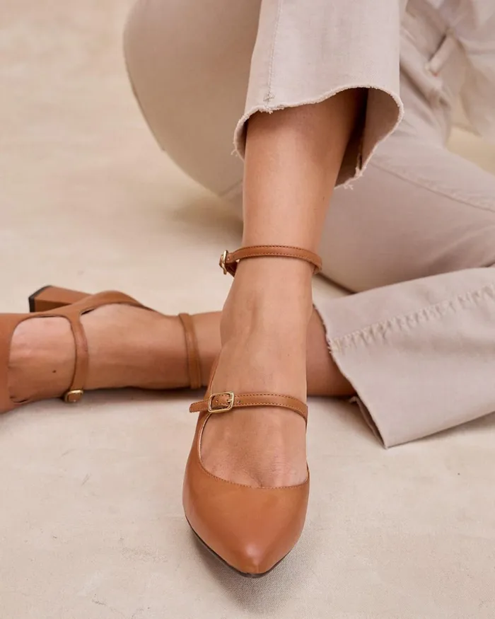 Polin Et Moi Mary Jane Leather Poplin Leather Women Heels Polin Et Moi Mary Jane Leather Poplin Leather Women Heels