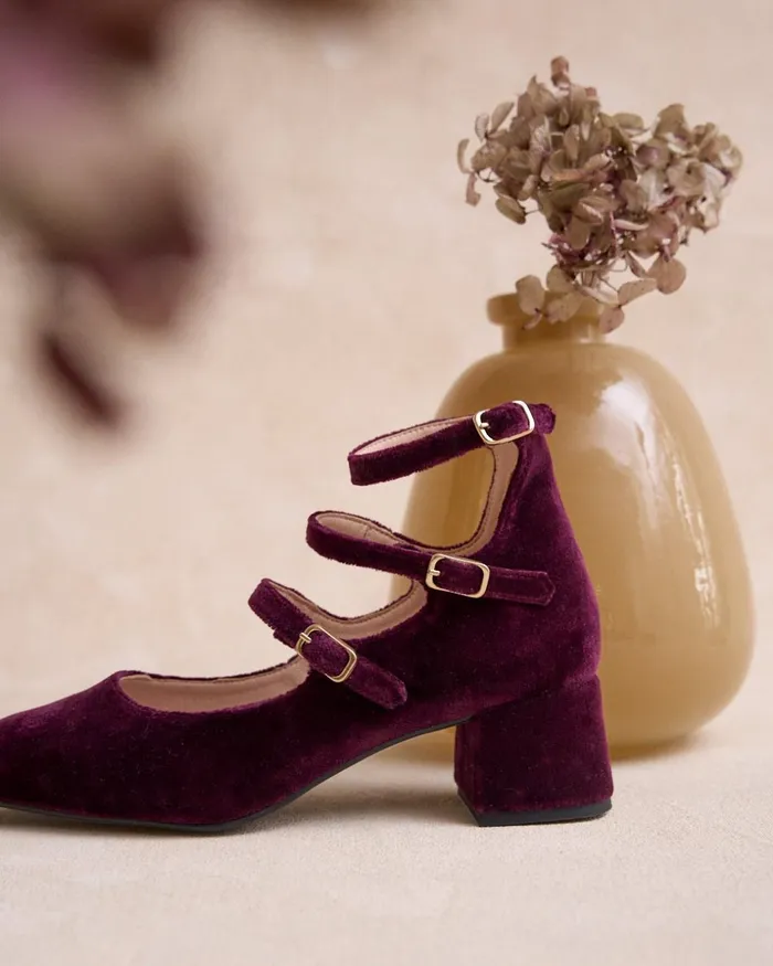 Polin Et Moi Mary Jane Marielo Buckle Eggplant Women Heels Polin Et Moi Mary Jane Marielo Buckle Eggplant Women Heels