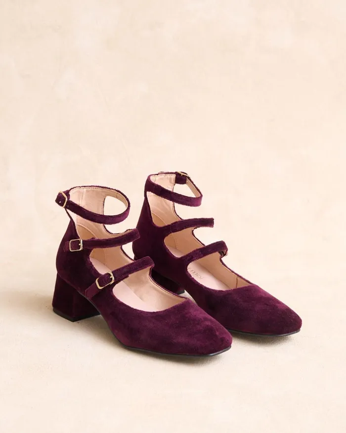 Polin Et Moi Mary Jane Marielo Buckle Eggplant Women Heels Polin Et Moi Mary Jane Marielo Buckle Eggplant Women Heels