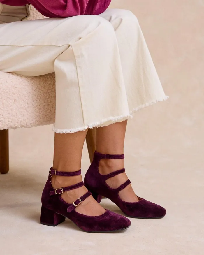 Polin Et Moi Mary Jane Marielo Buckle Eggplant Women Heels Polin Et Moi Mary Jane Marielo Buckle Eggplant Women Heels