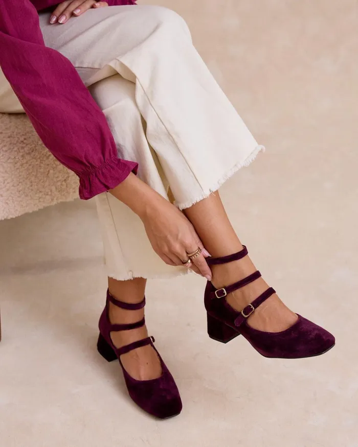 Polin Et Moi Mary Jane Marielo Buckle Eggplant Women Heels Polin Et Moi Mary Jane Marielo Buckle Eggplant Women Heels