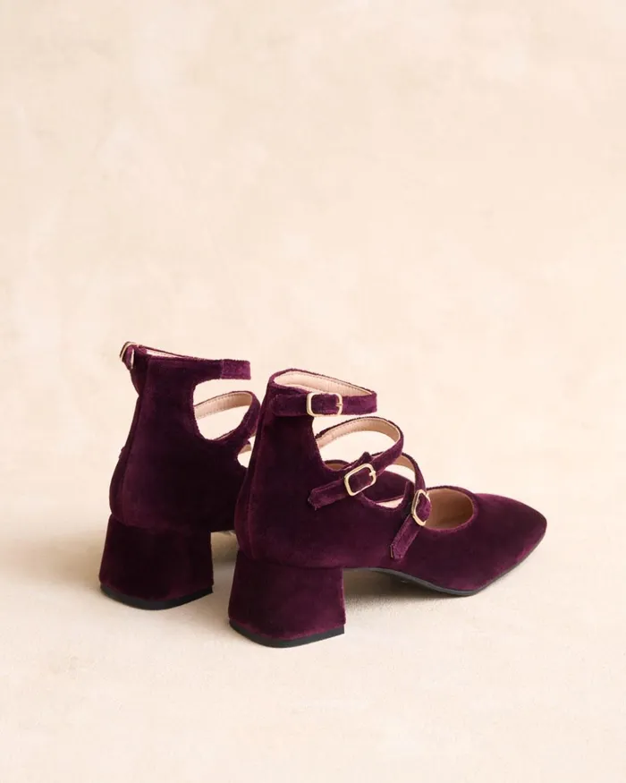 Polin Et Moi Mary Jane Marielo Buckle Eggplant Women Heels Polin Et Moi Mary Jane Marielo Buckle Eggplant Women Heels