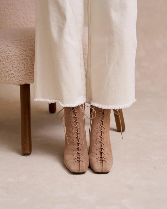 Polin Et Moi Pidrina Laces Ankle Boots Camel Women Ankle Boots Polin Et Moi Pidrina Laces Ankle Boots Camel Women Ankle Boots