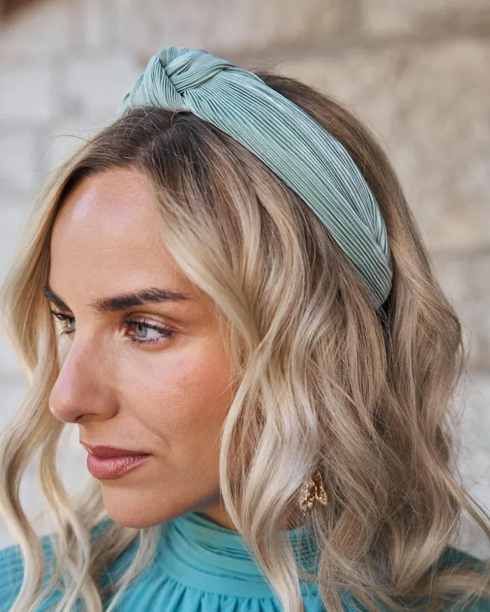 Polin Et Moi Pleated Tilie Headband Turquoise Women Hair Accessories