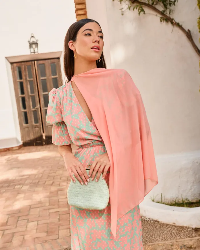 Polin Et Moi Savannah Guest Cape Peach Women Capes And Wraps
