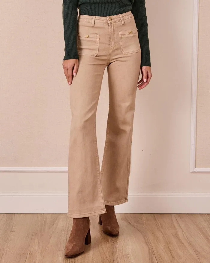 Polin Et Moi Sisi039 Denim Pants Beige Women Trousers Polin Et Moi Sisi039 Denim Pants Beige Women Trousers