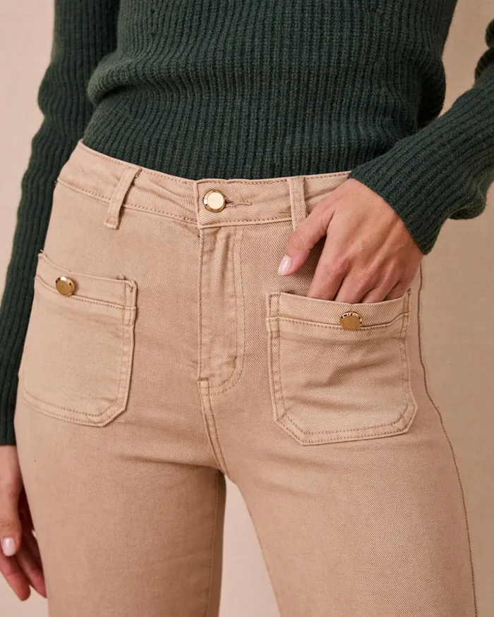Polin Et Moi Sisi039 Denim Pants Beige Women Trousers Polin Et Moi Sisi039 Denim Pants Beige Women Trousers