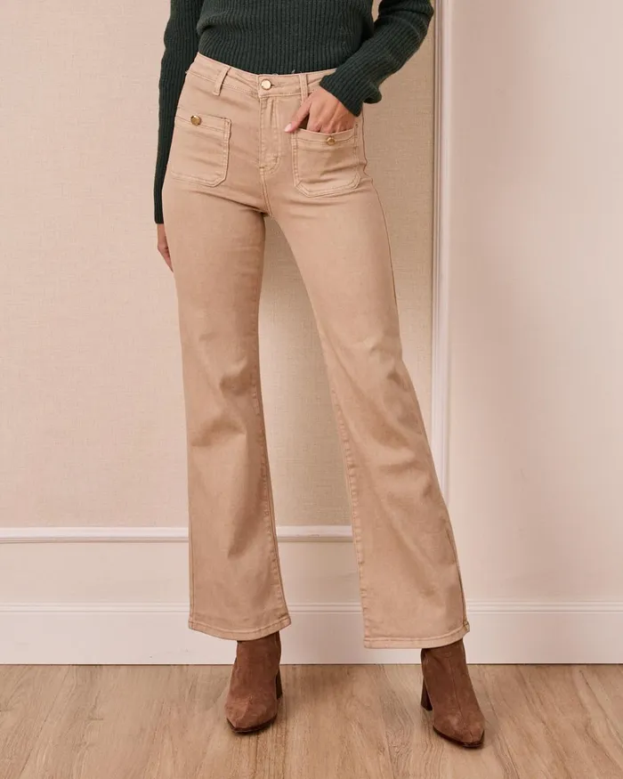 Polin Et Moi Sisi039 Denim Pants Beige Women Trousers Polin Et Moi Sisi039 Denim Pants Beige Women Trousers