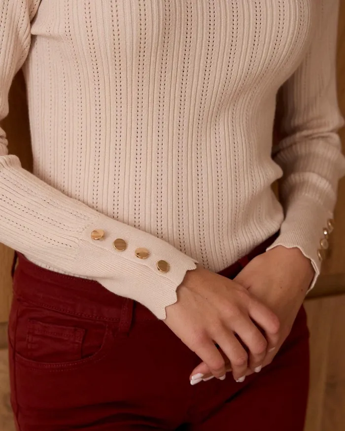 Polin Et Moi Sweater Fino Betania Beige Women Cardigans And Sweaters Polin Et Moi Sweater Fino Betania Beige Women Cardigans And Sweaters
