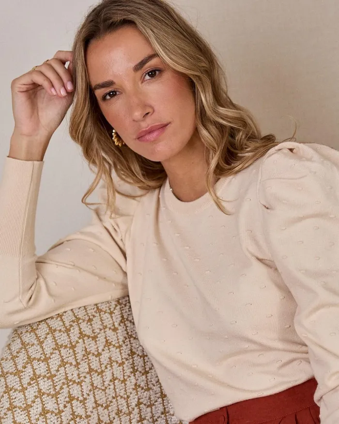 Polin Et Moi Sweater Knitted Kathi Beige Women Cardigans And Sweaters Polin Et Moi Sweater Knitted Kathi Beige Women Cardigans And Sweaters