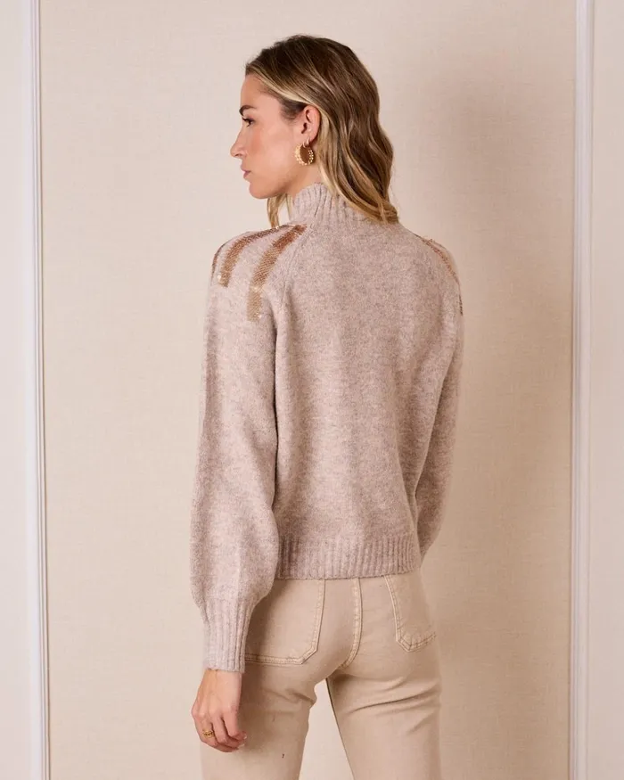 Polin Et Moi Sweater Lurex Clara Taupe Women Cardigans And Sweaters Polin Et Moi Sweater Lurex Clara Taupe Women Cardigans And Sweaters