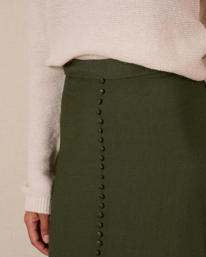 Polin Et Moi Zulema039 Mid Lenght Skirt Green Forest Women Skirts Polin Et Moi Zulema039 Mid Lenght Skirt Green Forest Women Skirts