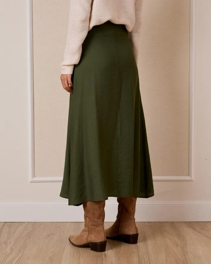 Polin Et Moi Zulema039 Mid Lenght Skirt Green Forest Women Skirts Polin Et Moi Zulema039 Mid Lenght Skirt Green Forest Women Skirts