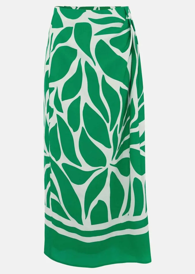 Presley Leaf Print Skirt Green Women Phase Eight Skirts
