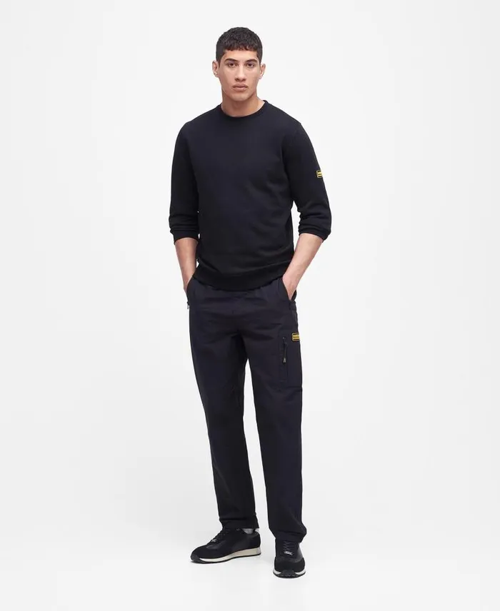 Racer Badge Crew Neck Sweatshirt Yellow Haze Men Barbour Hoodies and Sweatshirts