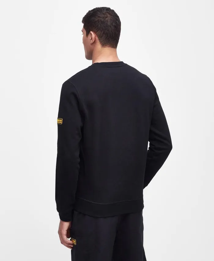 Racer Badge Crew Neck Sweatshirt Yellow Haze Men Barbour Hoodies and Sweatshirts