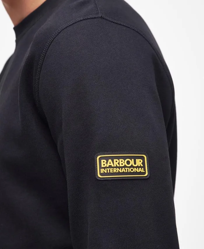 Racer Badge Crew Neck Sweatshirt Yellow Haze Men Barbour Hoodies and Sweatshirts