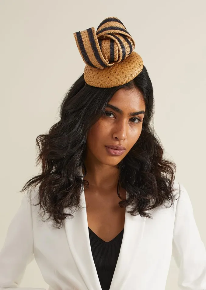 Raffia Twist Pillbox Natural Women Phase Eight Fascinators and Hats