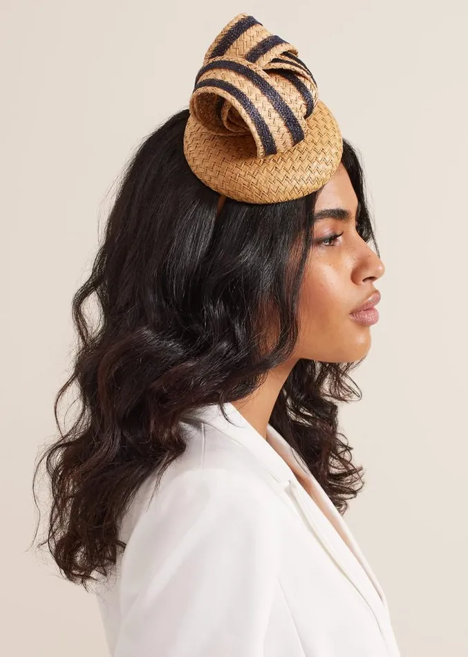 Raffia Twist Pillbox Natural Women Phase Eight Fascinators and Hats