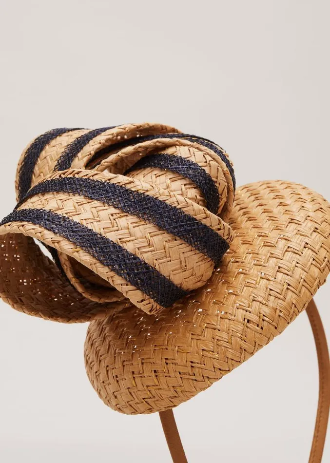 Raffia Twist Pillbox Natural Women Phase Eight Fascinators and Hats