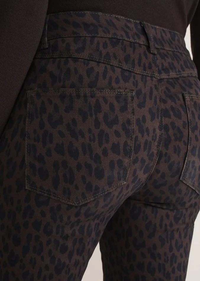 Ramona Leopard Print Straight Leg Jean Brown Women Phase Eight Trousers
