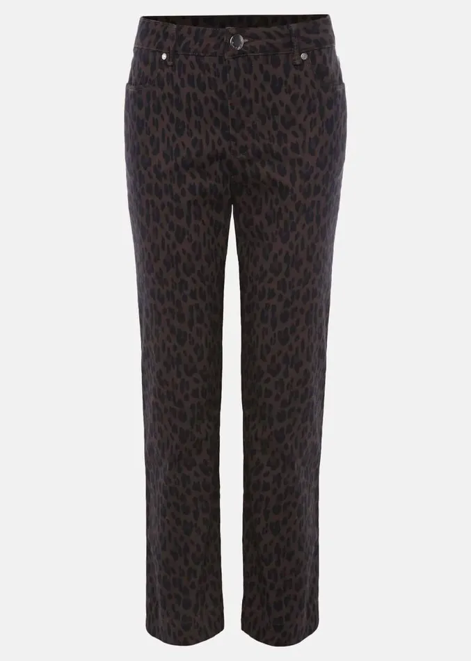 Ramona Leopard Print Straight Leg Jean Brown Women Phase Eight Trousers
