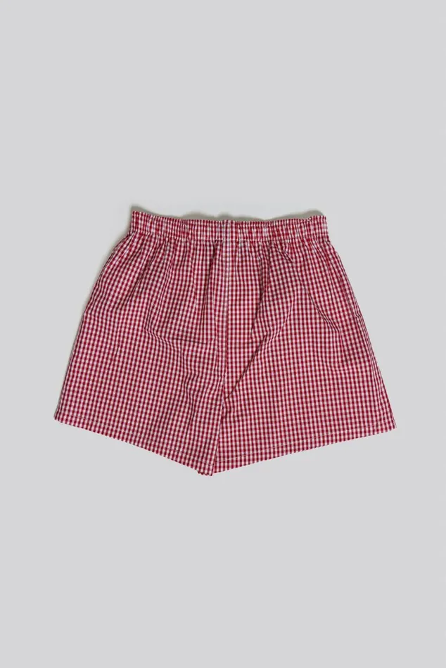 Red Gingham Printed Boxer Red Men Jaded London Shorts and Jorts