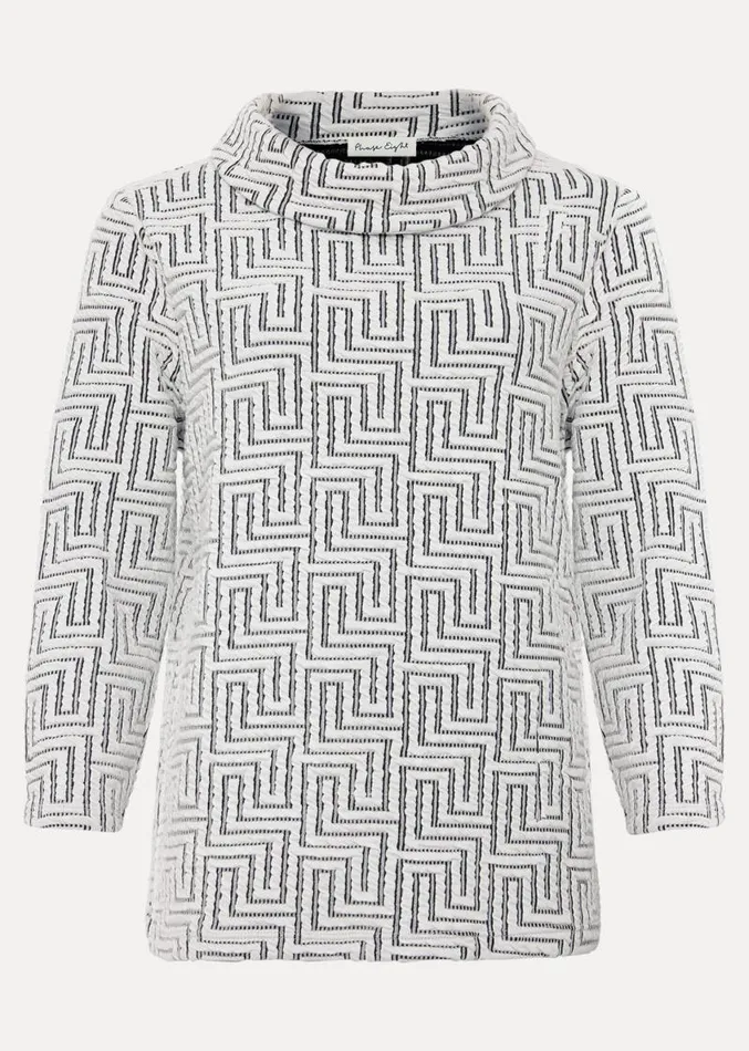 Rena Textured Top Ivoryblack Women Phase Eight Tops and TShirts