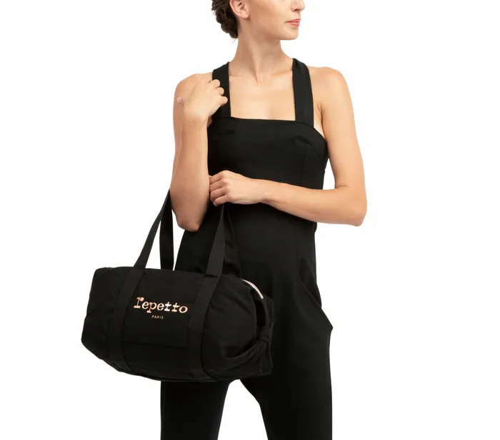 Repetto Womens Dance Bags Cotton Duffle Bag Size M Black Gift for Friend