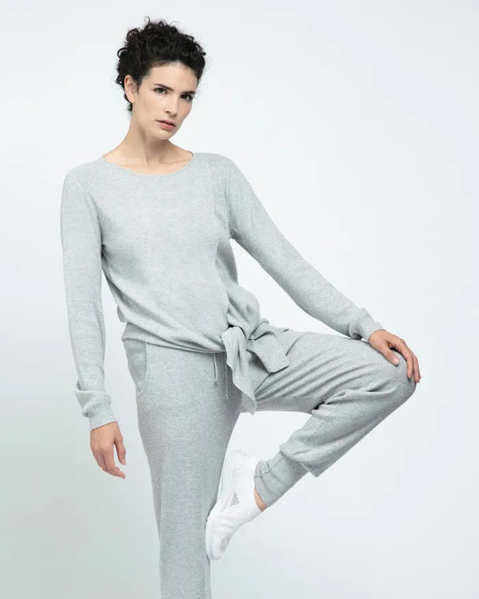 Repetto Womens Knit and Sweats Knitted WrapOver Textured Light Grey