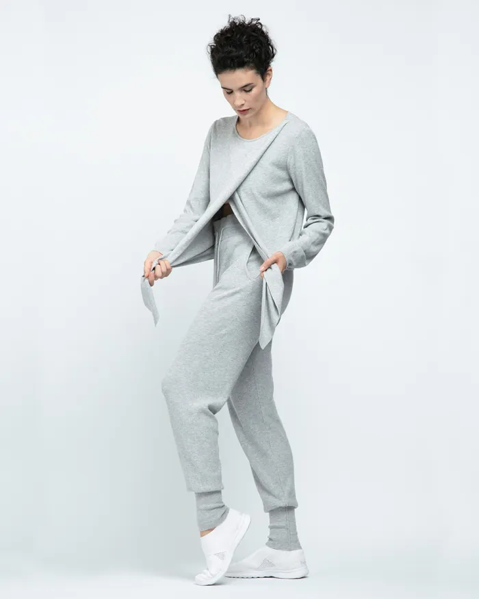 Repetto Womens Knit and Sweats Knitted WrapOver Textured Light Grey