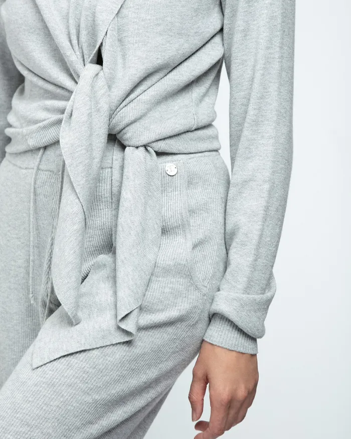 Repetto Womens Knit and Sweats Knitted WrapOver Textured Light Grey