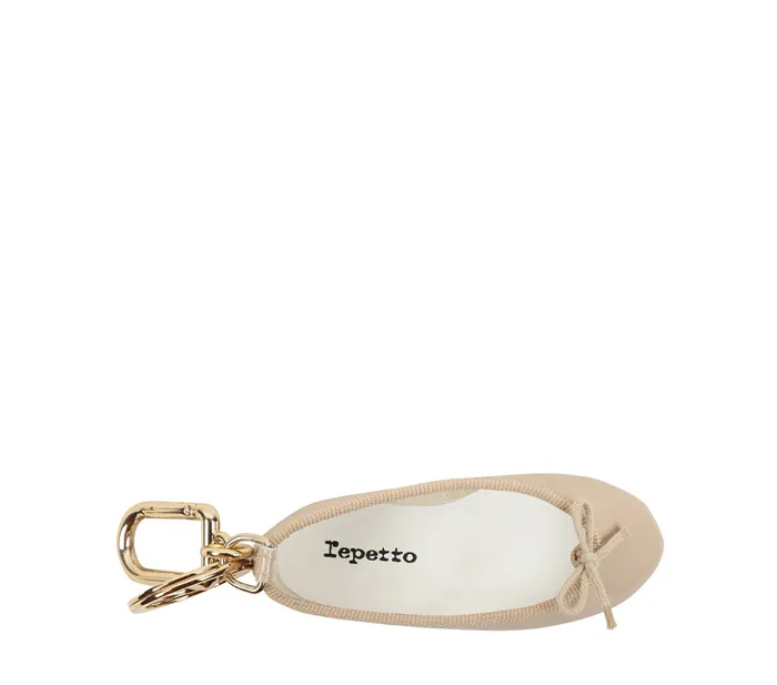 Repetto Womens Small Leather Goods Cendrillon Keychain Beige For Sale